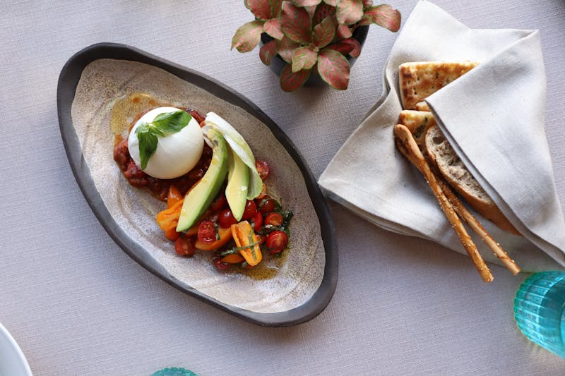 Roasted garlic and burrata appetizer